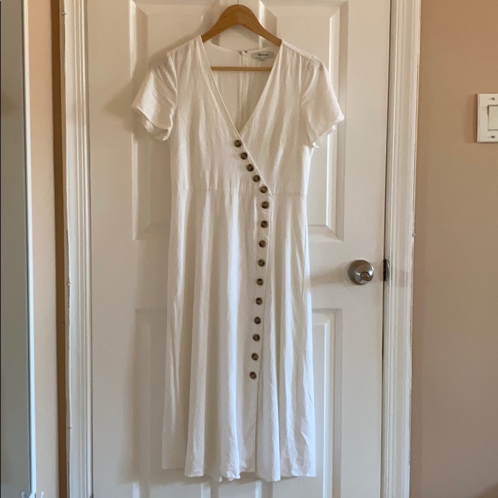 Madewell Midi Linen Dress Size 2 White || OBO ✨